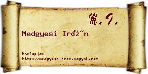 Medgyesi Irén névjegykártya