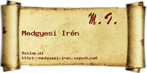 Medgyesi Irén névjegykártya